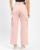 Madame Solid Pink Cargo Jeans