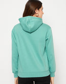 Madame Branding Print And Handwork Seafoam Hooded Sweatshirt