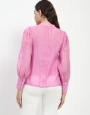 Madame Bridgerton Lacework Pleated Nylon Mauve Shirt