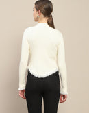 Madame Fur Cuffs and Hem Beige Sweater