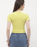 Madame Typography Lemon Yellow Crop T-Shirt