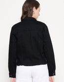 Madame Cotton Blend Jet Black Denim Jacket