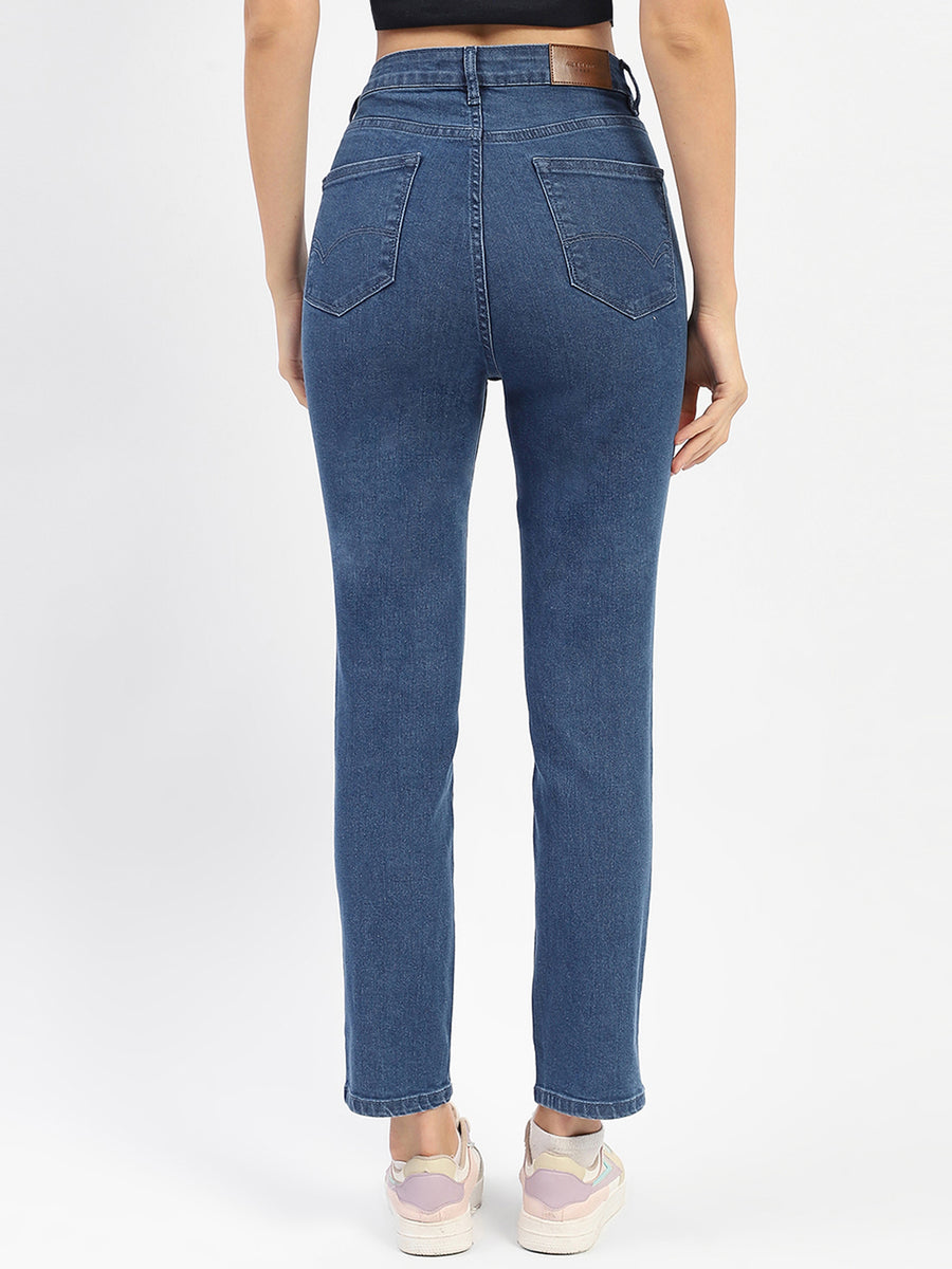 Madame Solid Blue Slim Fit Jeans