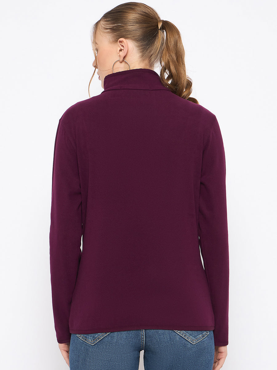 Madame Polar Fleece Half-Zipper Mulberry Sweatshirt