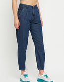 Madame Low Rise Navy Blue Mom Fit Jeans