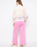 mSECRET Printed Sweatshirt and Bottoms Pink Night suit