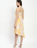 Madame Mustard Fit And Flare Cotton Blend Midi Dress