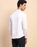 Camla Barcelona Solid Button Down White Cotton Shirt