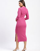 Madame Twisted Detailing Ribbed Bodycon Dress