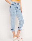 Camla Barcelona Low Rise Ice Blue Calf Length Jeans