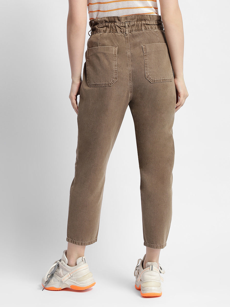 Madame Mid Rise Tapered Fit Brown Cargo