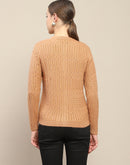 Madame Cable Knit Round Neck Rosewood Cardigan