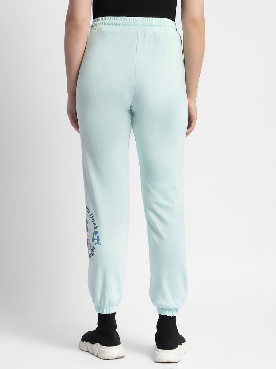 Msecert Disney Print Sky Blue Jogger Track Pants