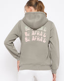 Madame Placement Print Grey Hooded Sweatshirt