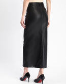 Madame Black Faux Leather Mermaid Skirt