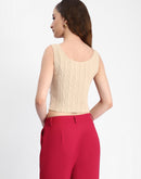 Madame Beige Sleeveless Knit Top