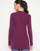 Madame Mock Neck Solid Purple Skeeve