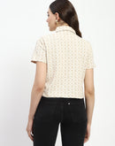 Madame Bridgerton Beige Cotton Polo Top