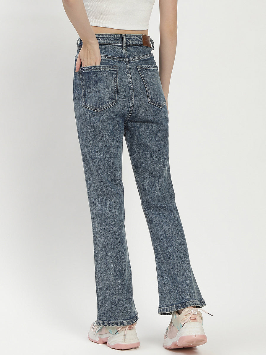 Madame Blue Whiskered Flared Jeans