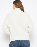 Madame Embellished Turtleneck Off White Sweater