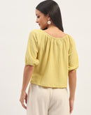 Madame Textured Solid Lime Top