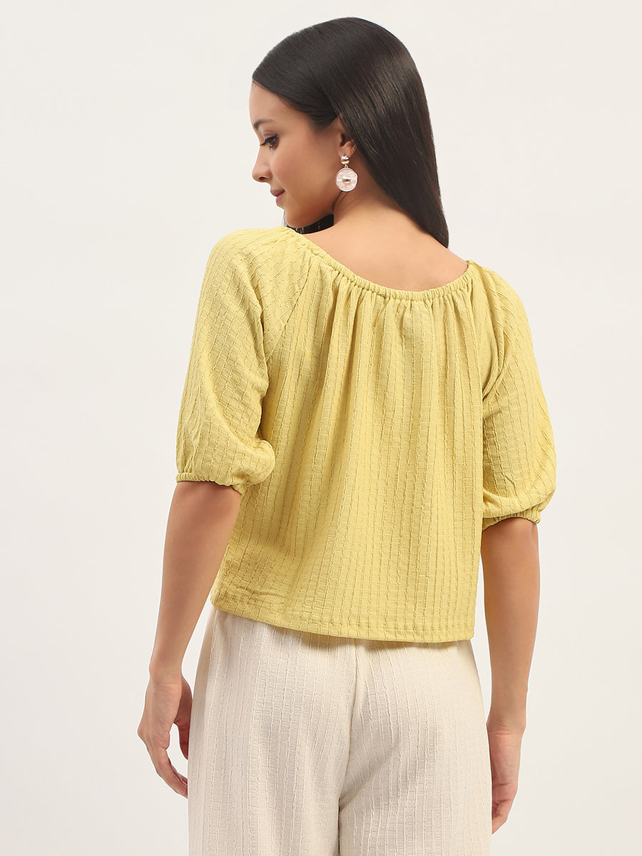 Madame Textured Solid Lime Top