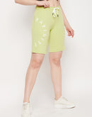 mSECRET Lime Typography  Cotton Shorts