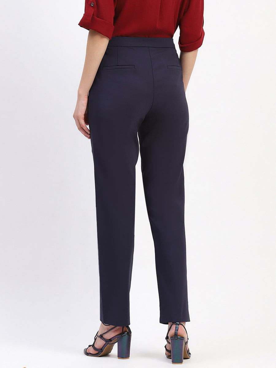 Madame Straight Fit Navy Trousers