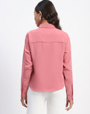 Madame Collar And Sleeve Embellished Dusty Pink Shirt