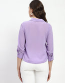 Madame Solid Purple Regular Shirt