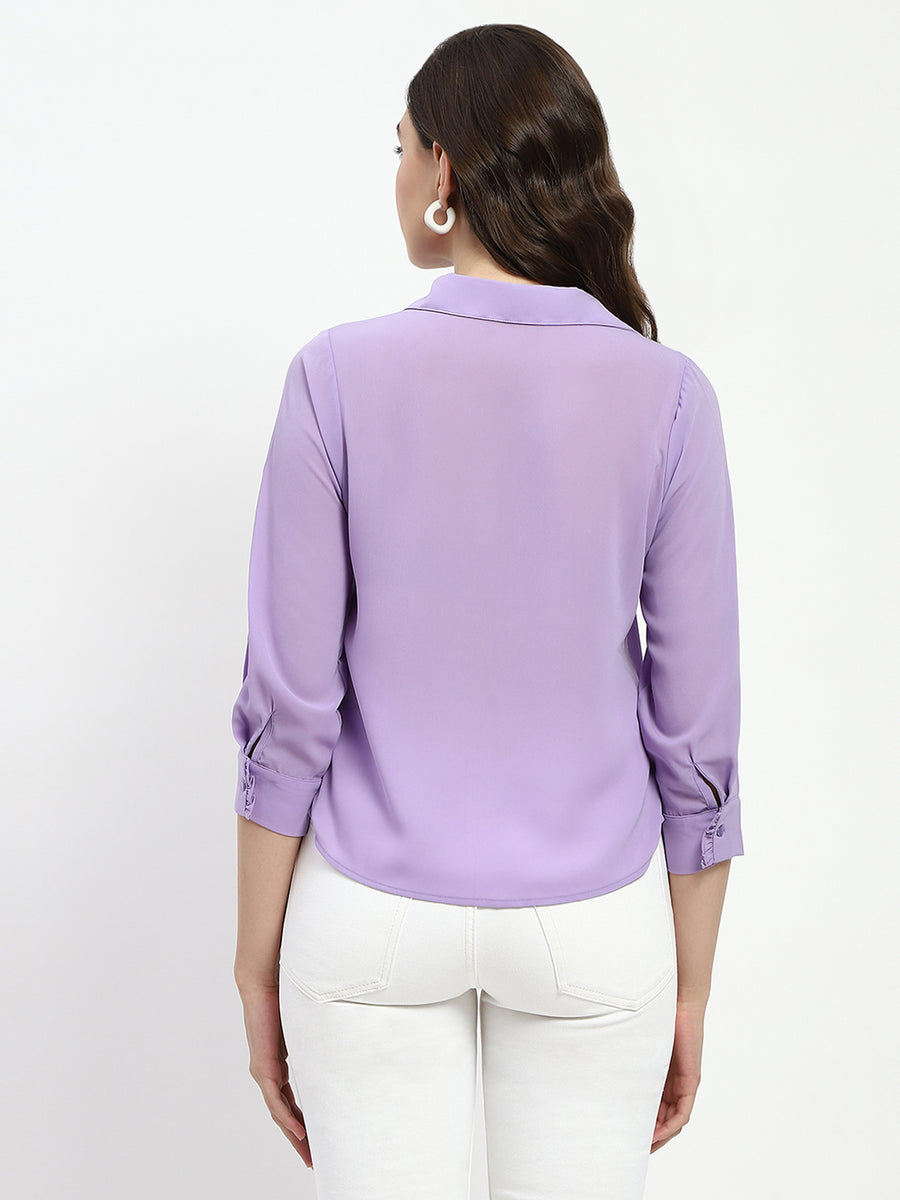 Madame Solid Purple Regular Shirt