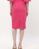 Madame Belted Waisted Hot Pink Pencil Skirt