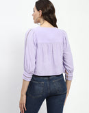 Madame Puff Sleeve Lilac Tunic Top