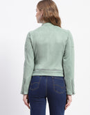 Madame Mint Faux Suede Biker Jacket