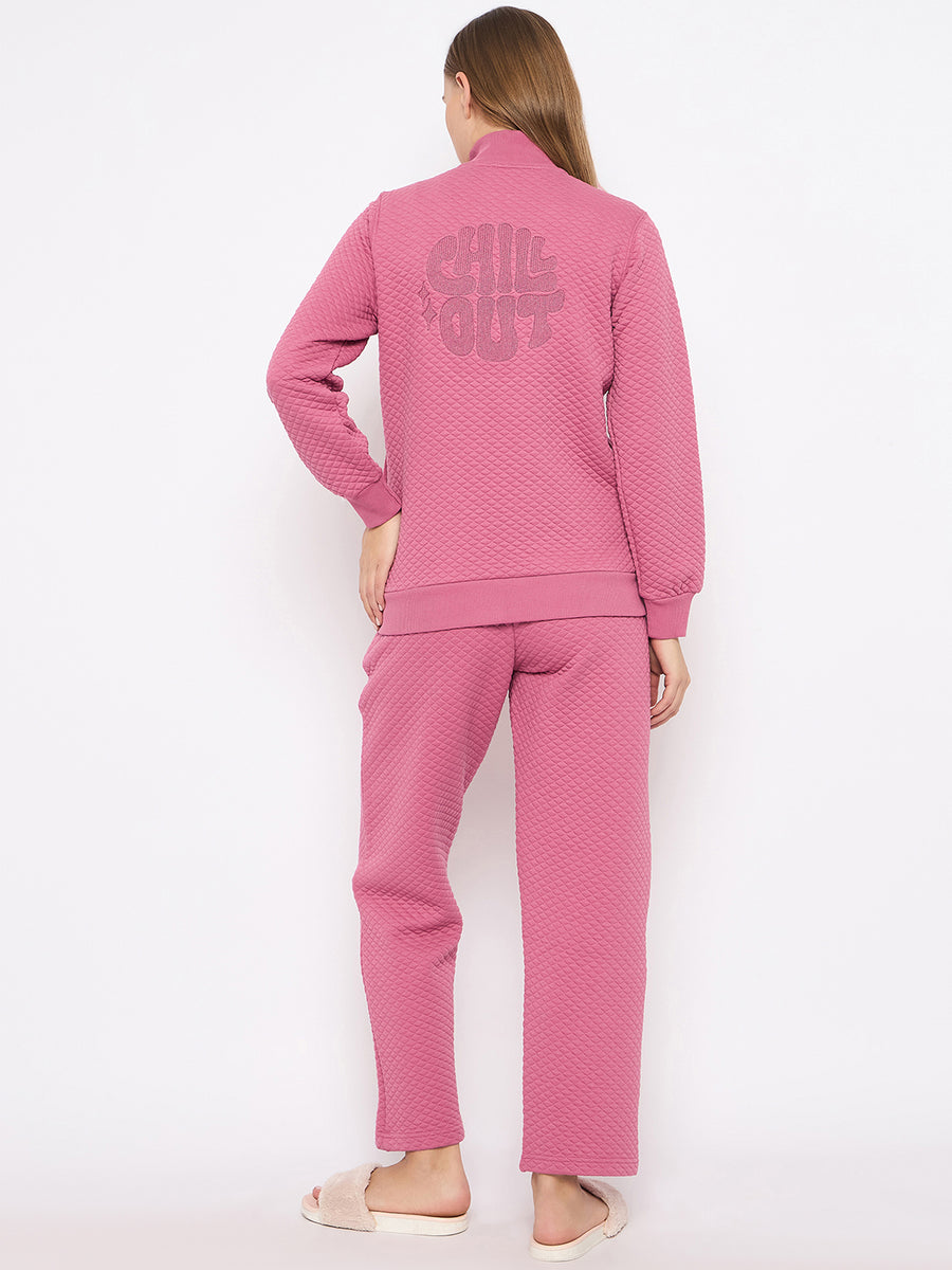 mSECRET Self Designed Zip Top and Pink Night Suit