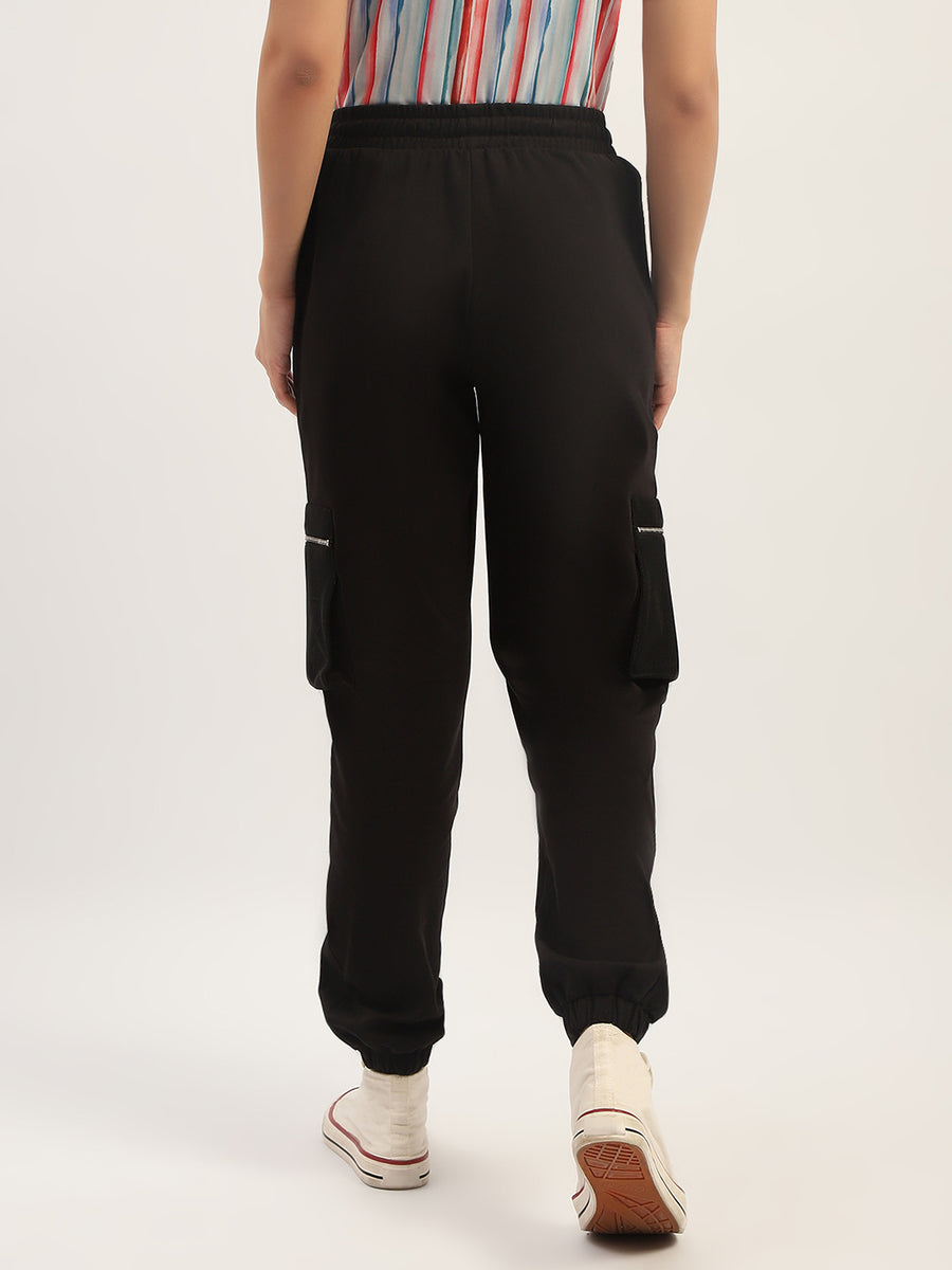 mSECRET Solid Black Cargo Pants