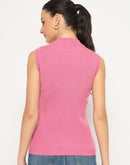 Madame Mock Neck Sleeveless Pink Skeeve