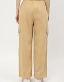 Madame Solid Yellow Cargo Jeans