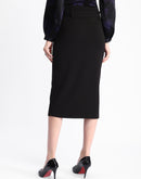 Madame Knit Moss Embellished Buckle Black Skirt