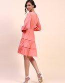 Camla Barcelona Two-Tiered Dark Peach Dress