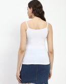 Madame Solid Cotton Blend Crop Tank Top