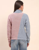 Camla Barcelona Color Blocked Turtle Neck Peach Sweater