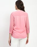 Madame Pink Embellished Wrap Top