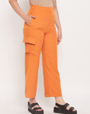 Madame Orange Zipped Cargo Pants