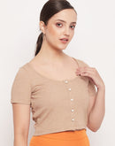 Madame Scoop Neckline Cotton Crop Top