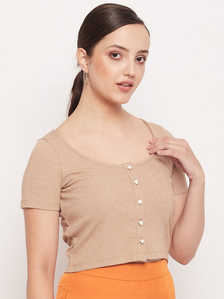 Madame Scoop Neckline Cotton Crop Top