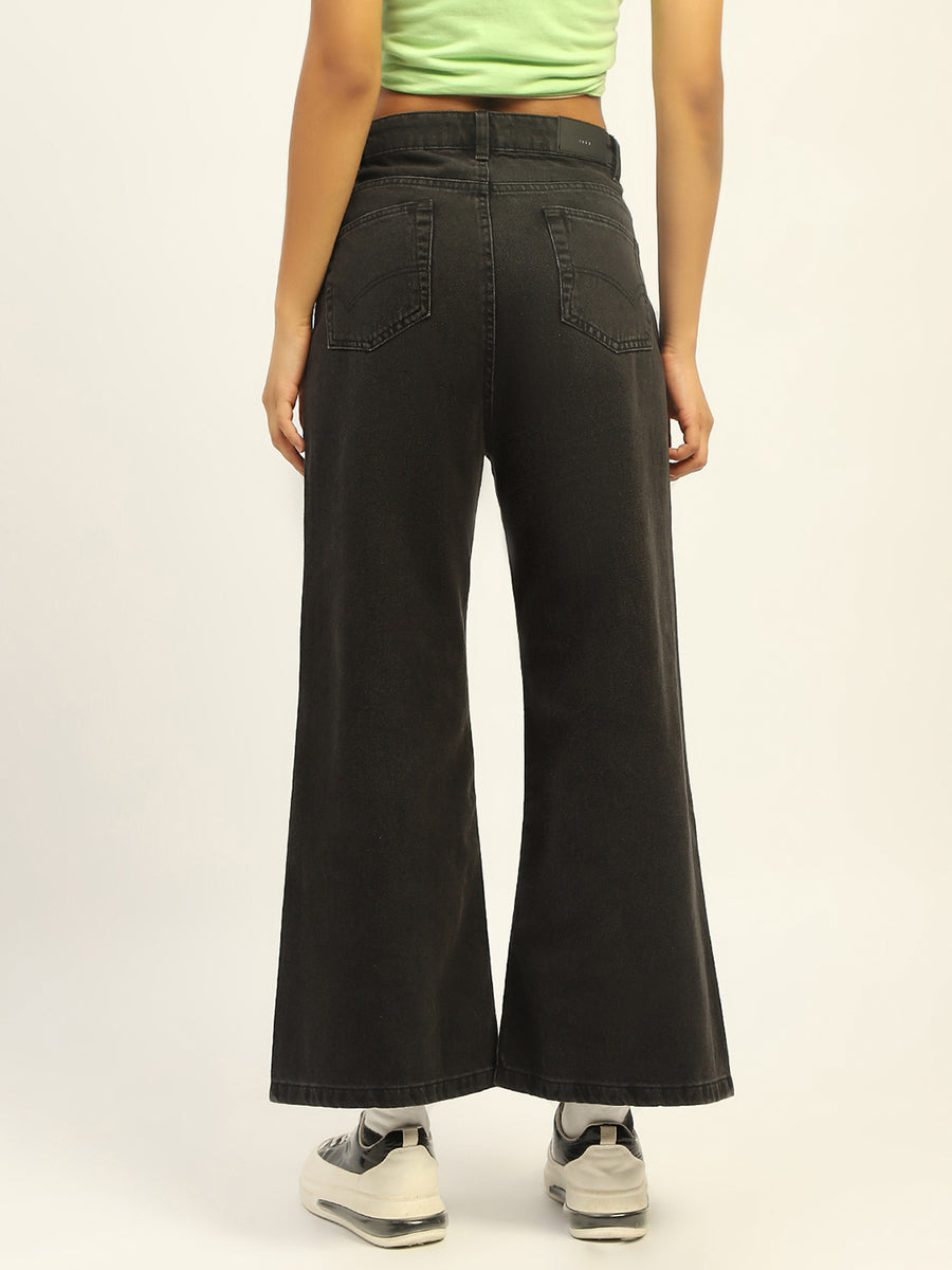 Madame Wide Leg Charcoal Cotton Denim