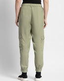 Madame Tapered Fit Olive Green Mid Rise Cargo Joggers