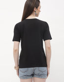 Madame Graphic Print Black Regular T-Shirt