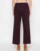 Madame Belted Straight Fit Wine Trousers